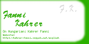 fanni kahrer business card